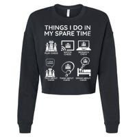Things I Do In My Spare Time Chess Player Cropped Pullover Crew