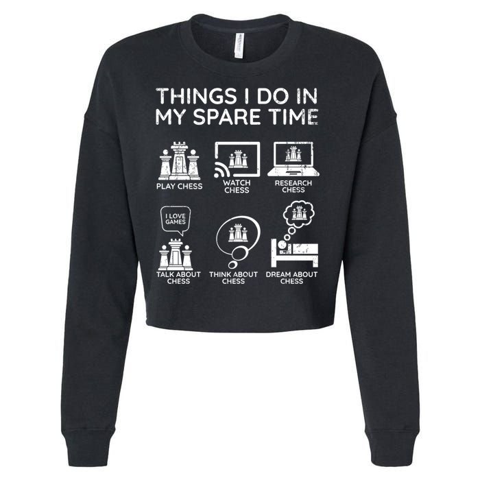 Things I Do In My Spare Time Chess Player Cropped Pullover Crew