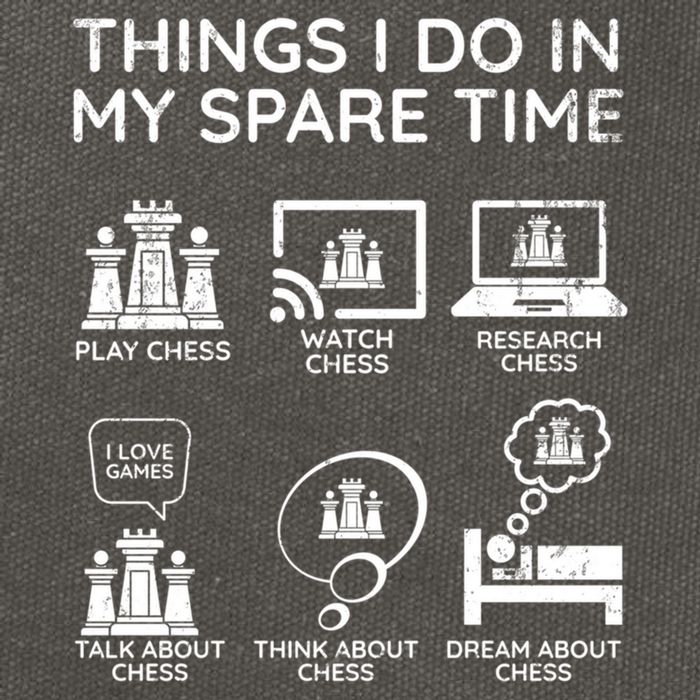 Things I Do In My Spare Time Chess Player Cotton Canvas Backpack
