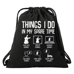 Things I Do In My Spare Time Bunny Rabbit Drawstring Bag