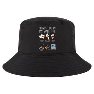 Things I Do Spare Time Guitar Funny Music Guitarist Musician Cool Gift Cool Comfort Performance Bucket Hat