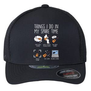 Things I Do Spare Time Guitar Funny Music Guitarist Musician Cool Gift Flexfit Unipanel Trucker Cap