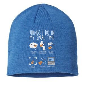 Things I Do Spare Time Guitar Funny Music Guitarist Musician Cool Gift Sustainable Beanie