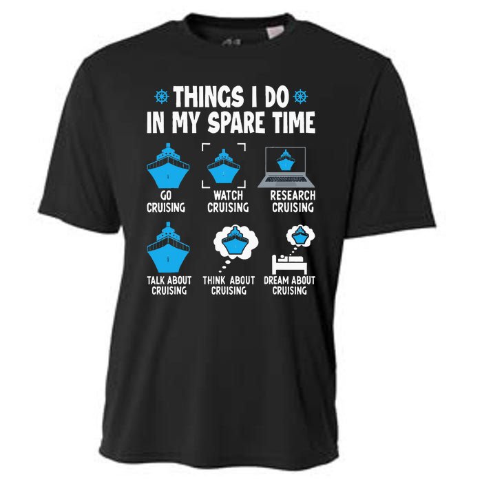 Things I Do In My Spare Time Funny Cruise Cruising Cooling Performance Crew T-Shirt