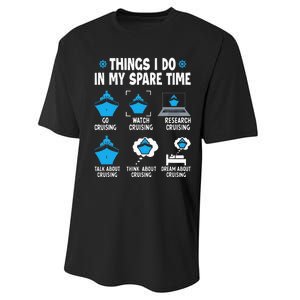 Things I Do In My Spare Time Funny Cruise Cruising Performance Sprint T-Shirt