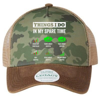 Things I Do In My Spare Time Trading Funny Crypto Investing Legacy Tie Dye Trucker Hat