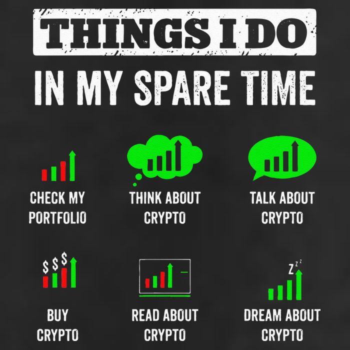 Things I Do In My Spare Time Trading Funny Crypto Investing 7 Panel Mesh Trucker Snapback Hat