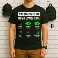 Things I Do In My Spare Time Trading Funny Crypto Investing T-Shirt