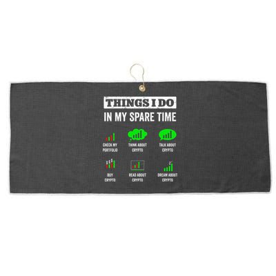 Things I Do In My Spare Time Trading Funny Crypto Investing Large Microfiber Waffle Golf Towel