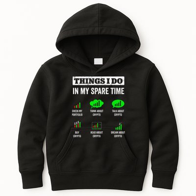 Things I Do In My Spare Time Trading Funny Crypto Investing Kids Hoodie