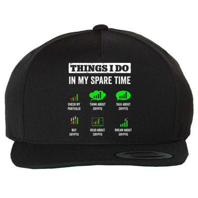 Things I Do In My Spare Time Trading Funny Crypto Investing Wool Snapback Cap