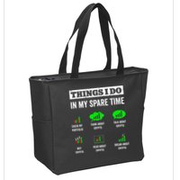 Things I Do In My Spare Time Trading Funny Crypto Investing Zip Tote Bag
