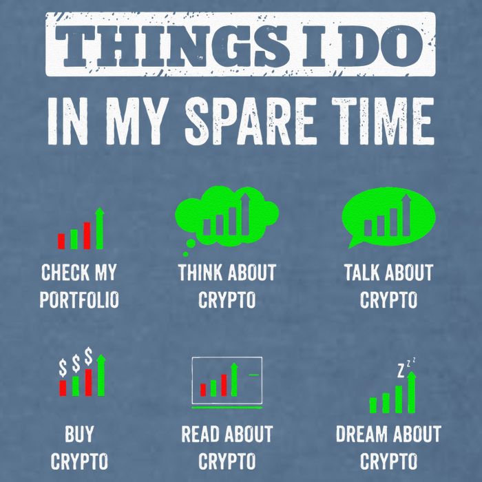 Things I Do In My Spare Time Trading Funny Crypto Investing Garment-Dyed Sweatshirt