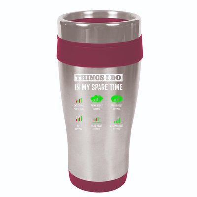 Things I Do In My Spare Time Trading Funny Crypto Investing 16oz Travel Tumbler