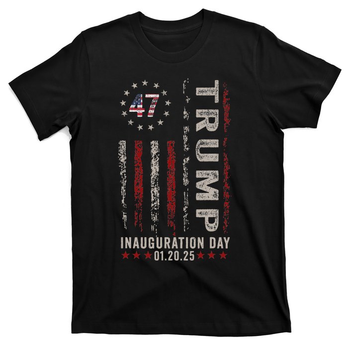 Trump Inauguration Day 2025 Memorabilia Usa Flag Vintage T-Shirt