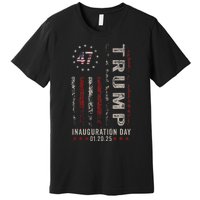 Trump Inauguration Day 2025 Memorabilia Usa Flag Vintage Premium T-Shirt