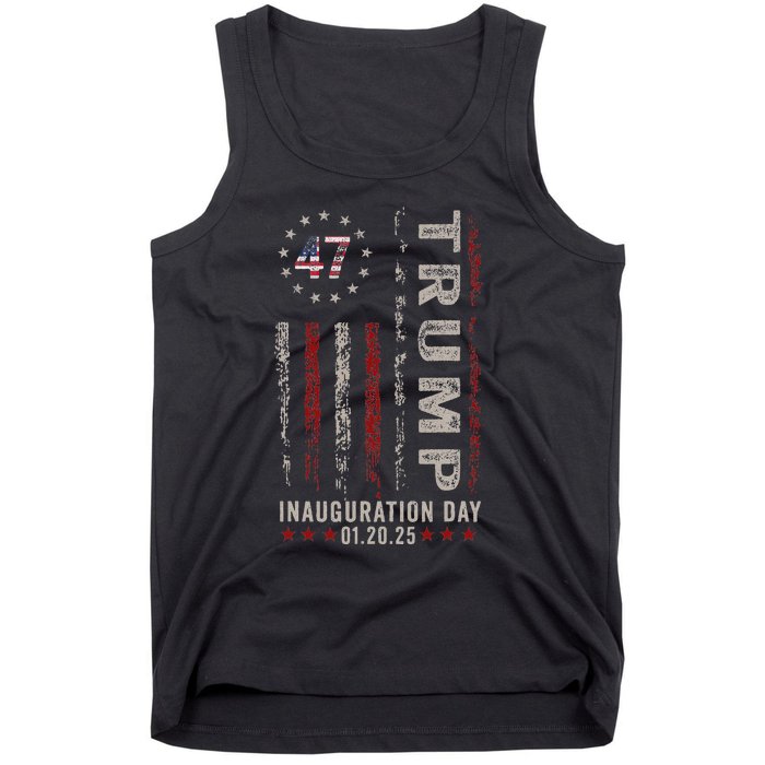 Trump Inauguration Day 2025 Memorabilia Usa Flag Vintage Tank Top