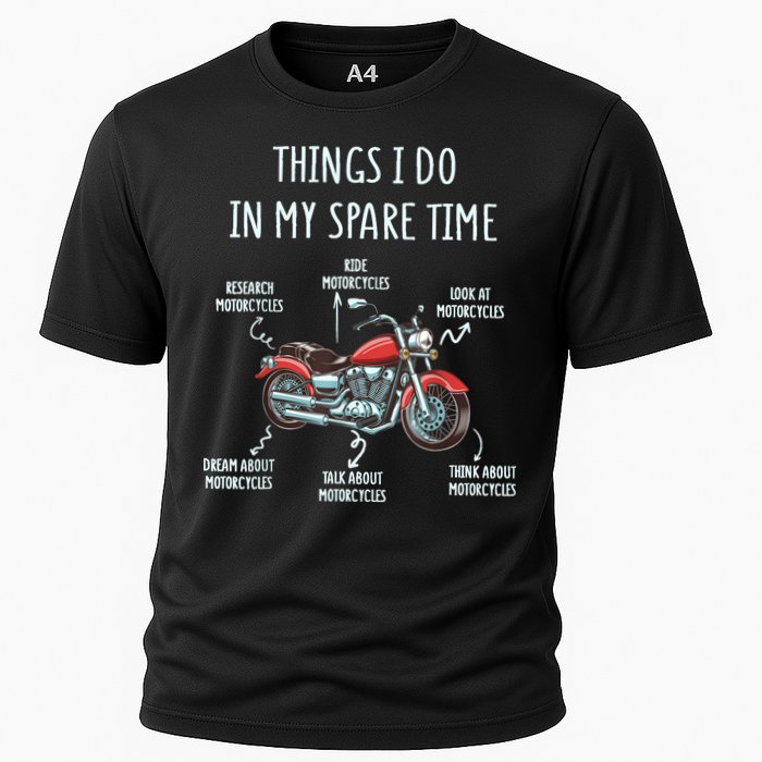 Things I Do In My Spare Time Motorcycle Biker Rider Riding Cooling Performance Crew T-Shirt