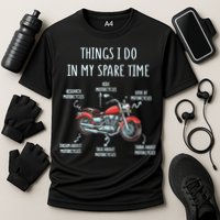 Things I Do In My Spare Time Motorcycle Biker Rider Riding Cooling Performance Crew T-Shirt