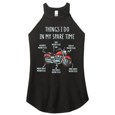 Things I Do In My Spare Time Motorcycle Biker Rider Riding Women's Perfect Tri Rocker Tank