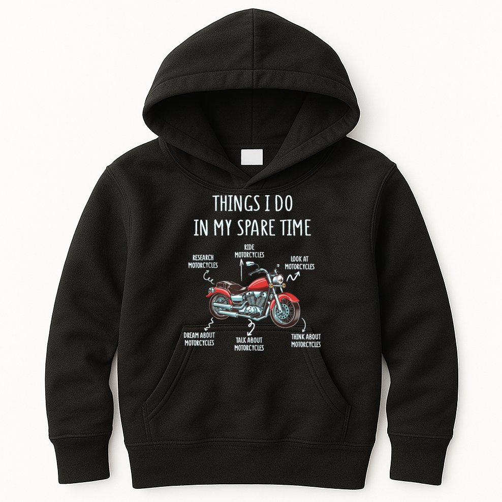 Things I Do In My Spare Time Motorcycle Biker Rider Riding Kids Hoodie