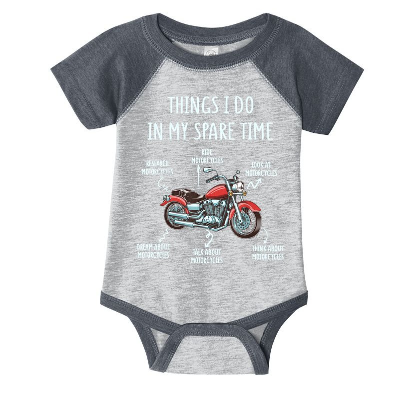 Things I Do In My Spare Time Motorcycle Biker Rider Riding Infant Baby Jersey Bodysuit