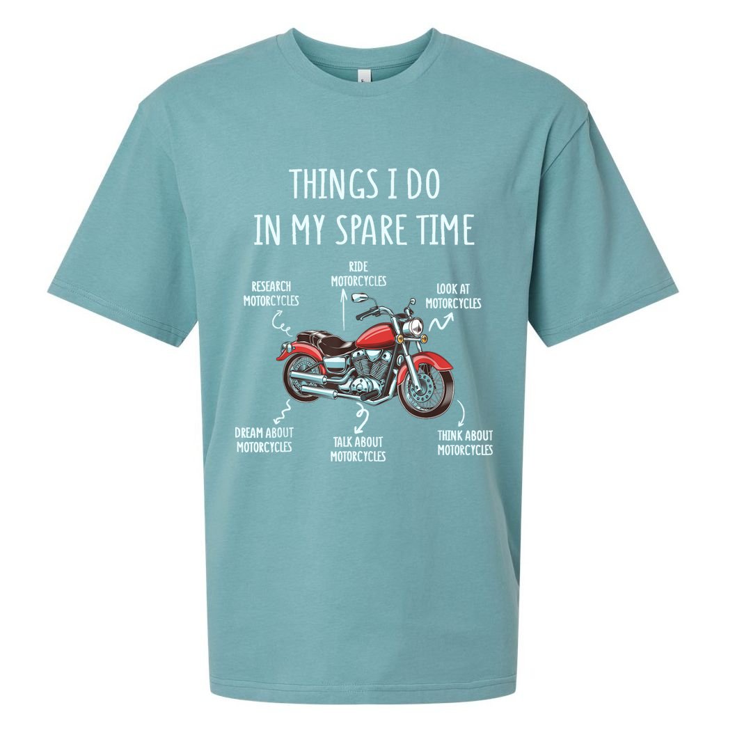 Things I Do In My Spare Time Motorcycle Biker Rider Riding Sueded Cloud Jersey T-Shirt