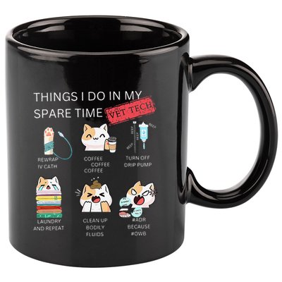 Thing I Do In My Spare Time Vet Tech Veterinary Technician 11oz C Handle Ceramic Mug