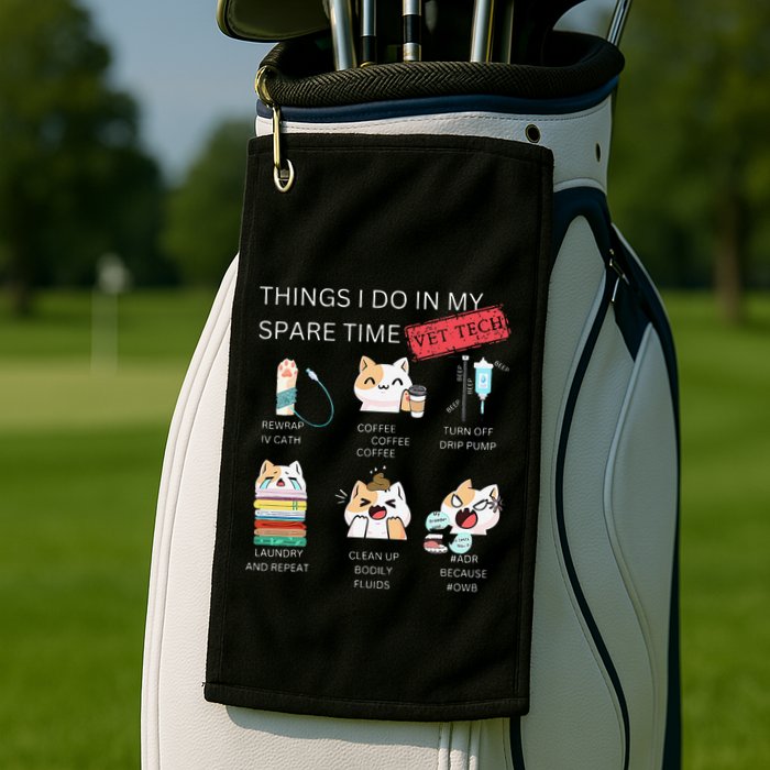Thing I Do In My Spare Time Vet Tech Veterinary Technician Golf Towel