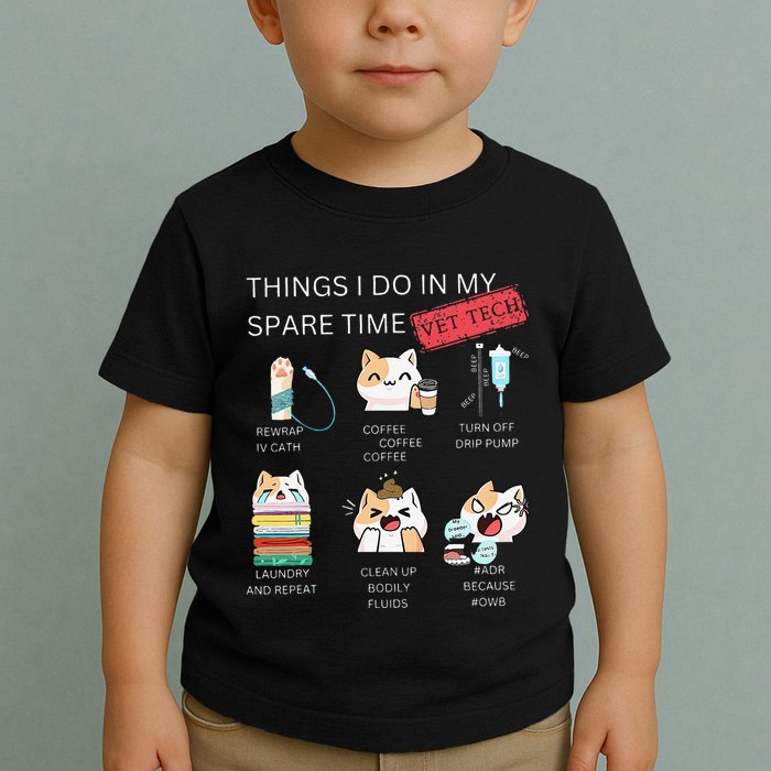Thing I Do In My Spare Time Vet Tech Veterinary Technician Toddler T-Shirt