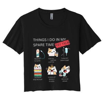 Thing I Do In My Spare Time Vet Tech Veterinary Technician Crop Top