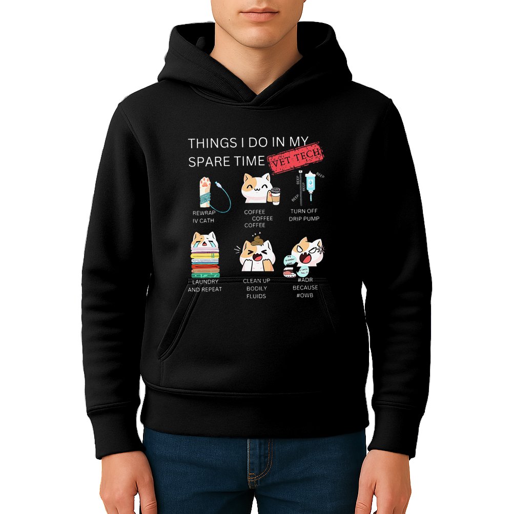 Thing I Do In My Spare Time Vet Tech Veterinary Technician Kids Hoodie