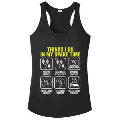 Things I Do In My Spare Time Horologist Watch Collector Ladies PosiCharge Competitor Racerback Tank