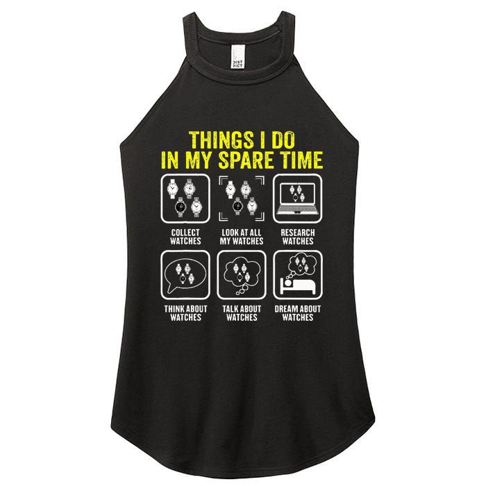 Things I Do In My Spare Time Horologist Watch Collector Women's Perfect Tri Rocker Tank