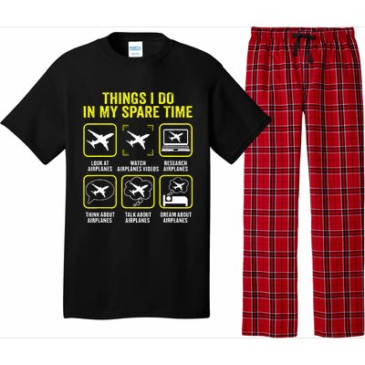 Things I Do In My Spare Time Airplanes Aviation Pilot  Pajama Set