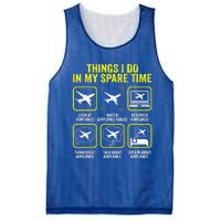 Things I Do In My Spare Time Airplanes Aviation Pilot  Mesh Reversible Basketball Jersey Tank