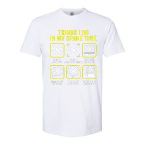 Things I Do In My Spare Time Airplanes Aviation Pilot  Softstyle® CVC T-Shirt