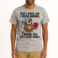Thats I Do I Read Books Drink Tea And Know Things Funny Owl Tall T-Shirt