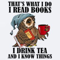 Thats I Do I Read Books Drink Tea And Know Things Funny Owl Sueded Cloud Jersey T-Shirt