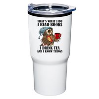 Thats I Do I Read Books Drink Tea And Know Things Funny Owl Tumbler