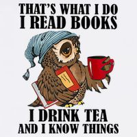 Thats I Do I Read Books Drink Tea And Know Things Funny Owl Short Acrylic Beanie