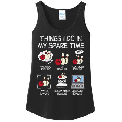 Things I Do Spare Time Bowling Funny Bowler Ladies Essential Tank