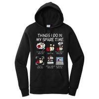 Things I Do Spare Time Bowling Funny Bowler Women's Pullover Hoodie