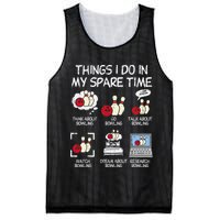 Things I Do Spare Time Bowling Funny Bowler Mesh Reversible Basketball Jersey Tank