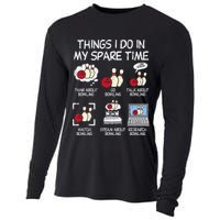 Things I Do Spare Time Bowling Funny Bowler Cooling Performance Long Sleeve Crew