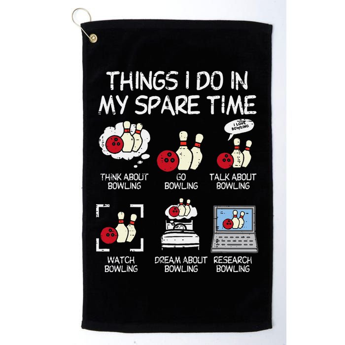 Things I Do Spare Time Bowling Funny Bowler Golf Towel