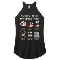 Things I Do Spare Time Bowling Funny Bowler Women's Perfect Tri Rocker Tank