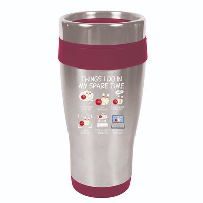 Things I Do Spare Time Bowling Funny Bowler 16oz Travel Tumbler