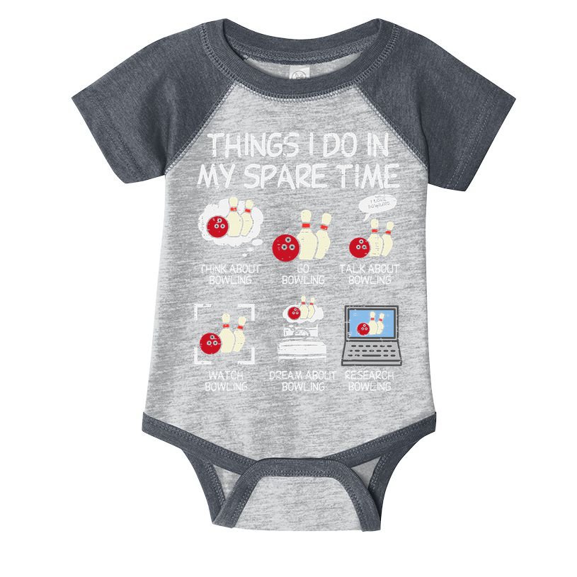 Things I Do Spare Time Bowling Funny Bowler Infant Baby Jersey Bodysuit
