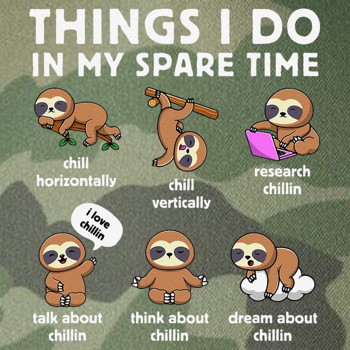 Things I Do In My Spare Time Chilling Sloth Cute Kawaii Legacy Tie Dye Trucker Hat